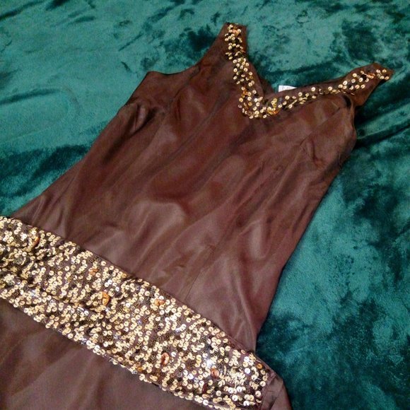 NWT Vents d'Ailleurs Silk Beaded Dress Sz 12 - Picture 3 of 8